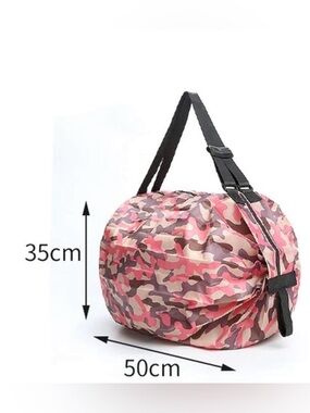 Set of (2) Pink Camouflage Print Foldable Travel Duffel Bag